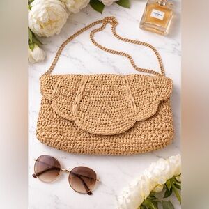 J. Crew Beige Woven Shoulder Bag